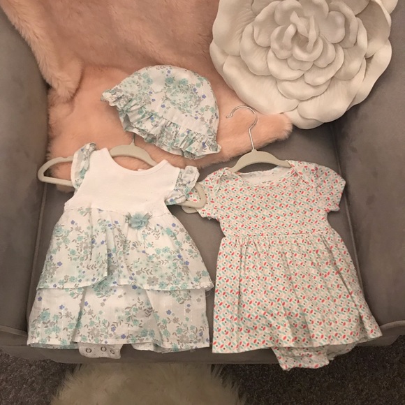 Other - ♥️CUTE As A Button! Baby Bundle 2 Dresses 0-3 Mo